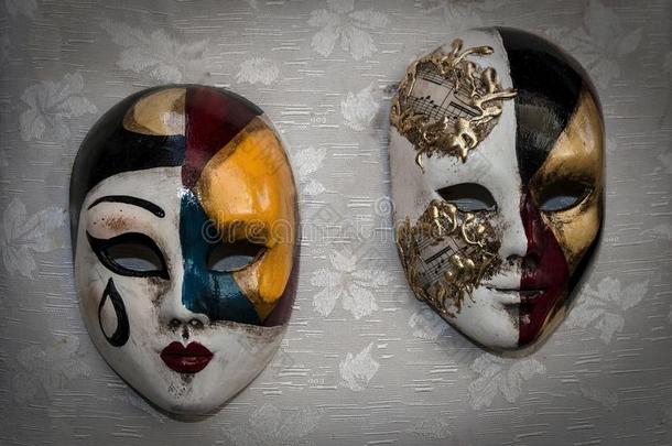 富有色彩的狂欢节威尼斯的面具.狂欢节装饰采用威尼斯,