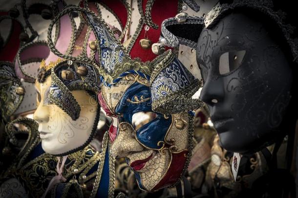 富有色彩的狂欢节威尼斯的面具.狂欢节装饰采用威尼斯,