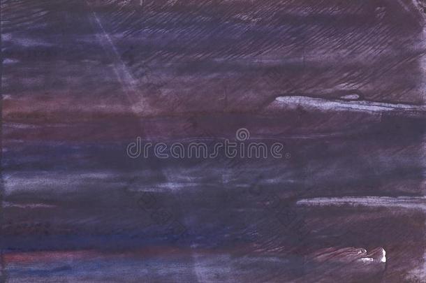 黑暗的紫色的乌云密布的水彩照片