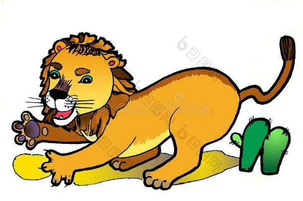 小的,可怕的一狮子着色书