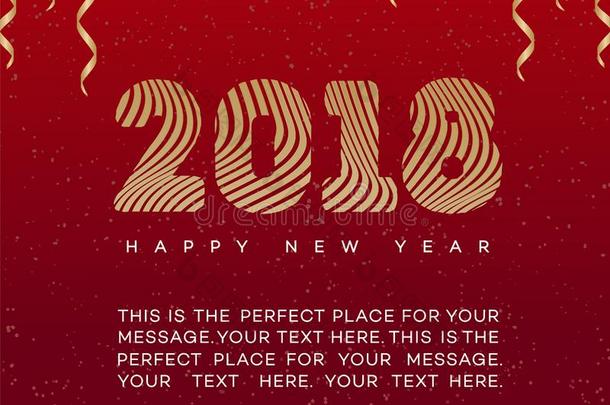 圣诞节卡片和带和符号2018幸福的新的年<strong>金猪</strong>圈