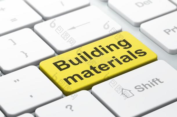 修建观念:建筑物材料向计算机键盘波黑