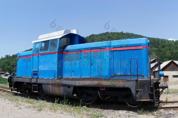 柴油机水力的蓝色火车头