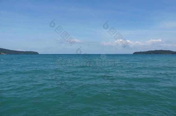 海蓝色看法,洋和岛反对指已提到的人天.清静的园林景观