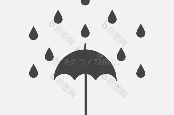 雨伞保护从雨.矢量偶像说明雨伞一