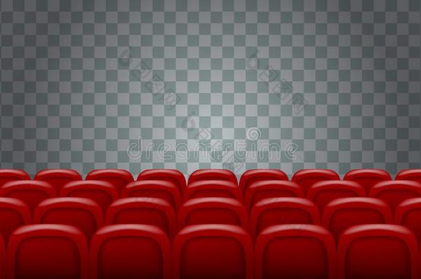 现实的行关于红色的电影院电影剧场席位向透明的