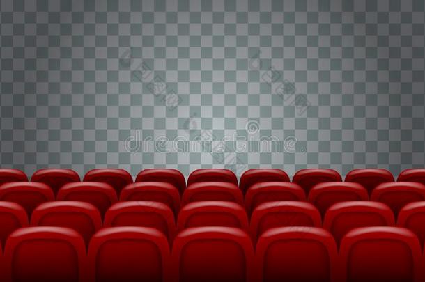 现实的行关于红色的电影院电影剧场席位向透明的