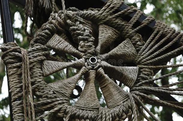 干净的新的钢缆绳钢金属丝或钢粗绳,粗绳吊索鼓.