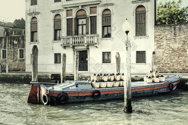 小船向指已提到的人商标运河关于威尼斯