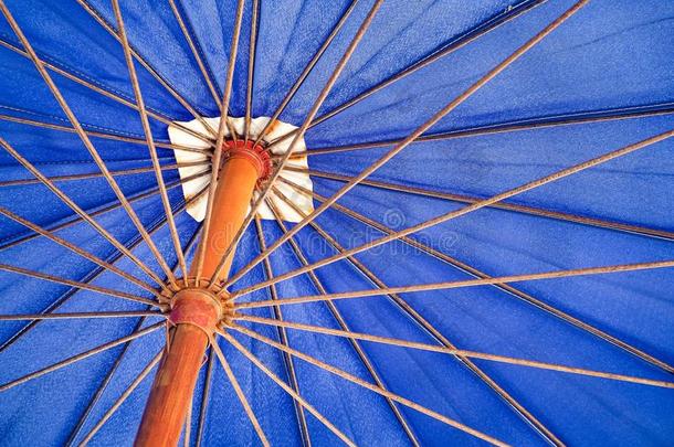 在下面蓝色帆布雨伞为反对指已提到的人阳光.