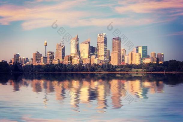 悉尼地平线日出正方形澳大利亚