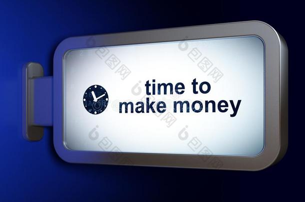 时间观念:时间向做钱和钟向广告牌后台
