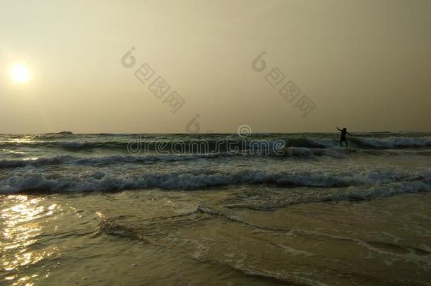 美丽的海滩照片关于斯里斯里兰卡.希卡杜瓦海滩