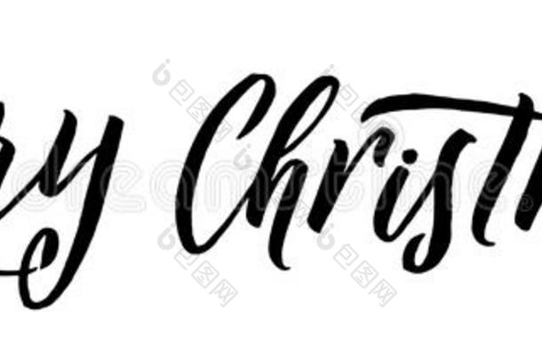 愉快的圣诞节美术字.招呼卡片设计向白色的后面