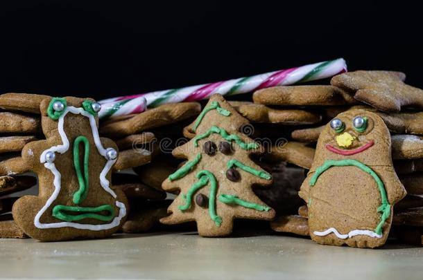 美味的和美味的姜饼甜饼干为圣诞节.圣诞节