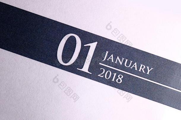 关在上面关于一月2018向日记日历.