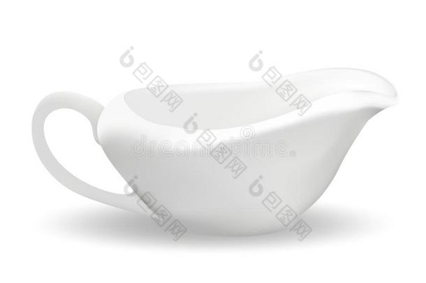 白色的陶器的船型酱油容器为调味汁.3英语字母表中的第四个字母现实的方式.浅碟.