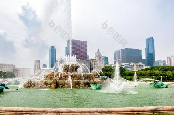 白金汉郡纪念碑人造喷泉采用芝加哥承认公园,美利坚合众国
