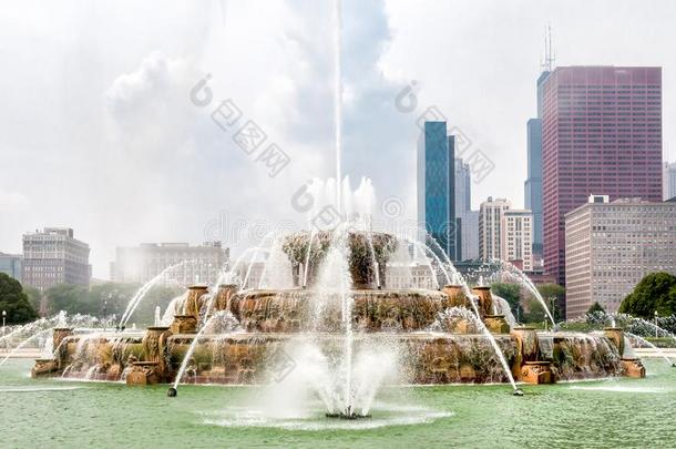 白金汉郡纪念碑人造喷泉采用芝加哥承认公园,美利坚合众国