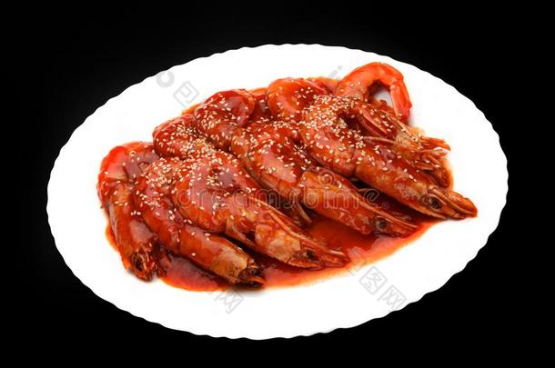 热的中国人辛辣的虾工作室质量