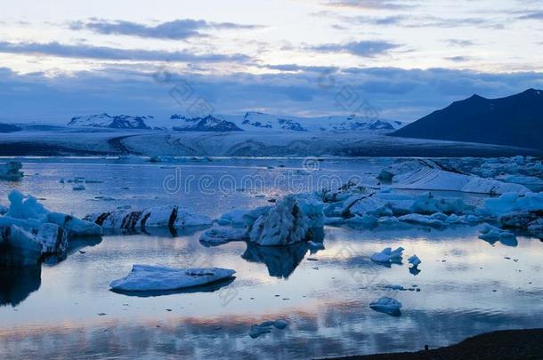 风景风景和冰采用乔库萨隆,冰岛