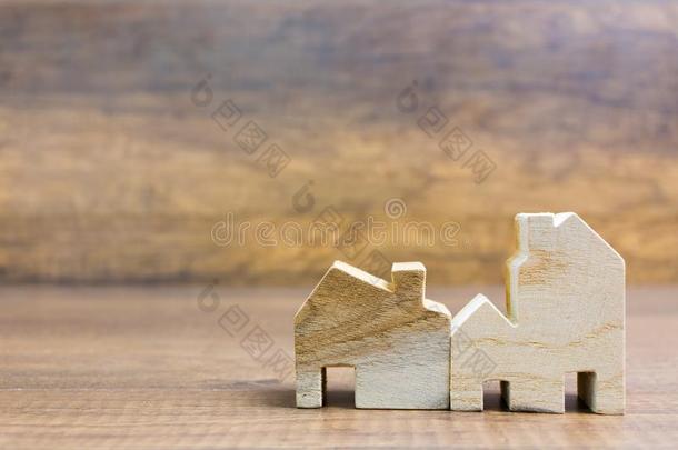 玩具木制的<strong>房屋模型</strong>