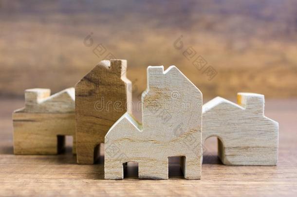 玩具木制的房屋模型