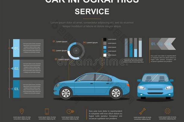 汽车汽车服务信息图表设计.商业信息图和