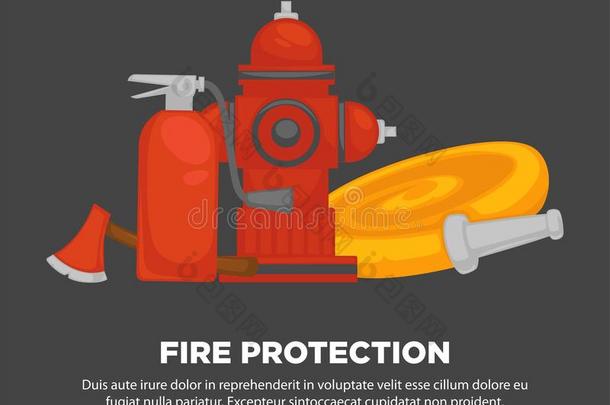 火保护促销的海报和特殊的设备放置