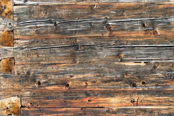 老的自然的棕色的木材墙关于记录<strong>小木屋</strong>.<strong>木制</strong>的织地粗糙的后面
