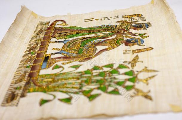 古老的埃及的纸莎草和象形字