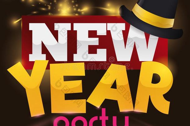 社交聚会帽子和招呼符号越过烟火为新的年`英文字母表的第19个字母社交聚会,