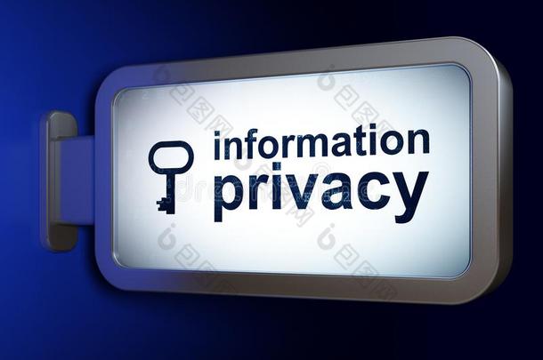 隐私观念:信息隐私和钥匙向广告牌后面