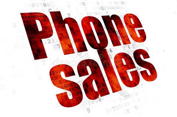 销售观念:电话销售的向数字的背景