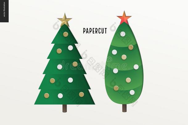 剪纸-圣诞节树放置