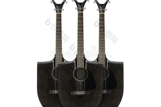 音乐的仪器-num.三黑的铲子吉他.隔离的