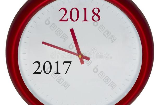 红色的钟和2017-2018改变表现即将到来的新的年2018