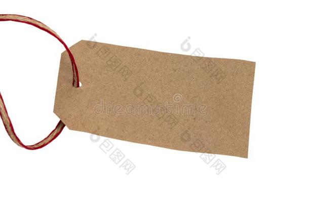 空白的加标签于系和绳子.纸标签.空白的棕色的卡纸板PuertoRico波多黎各