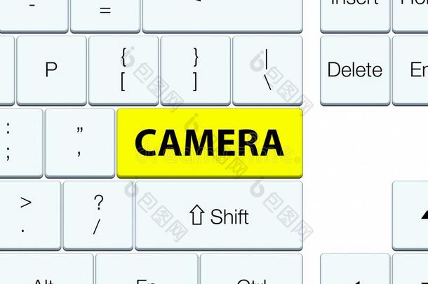 照相机黄色的键盘按钮