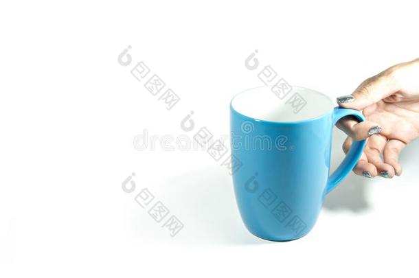 手佃户租种的土地马克杯,蓝色马克杯/咖啡豆杯子使关于光滑的瓷