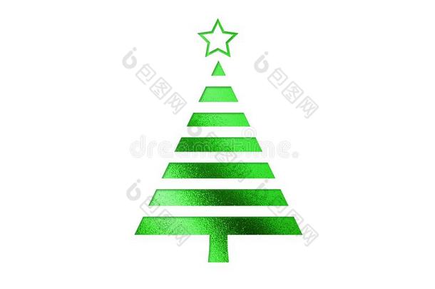 指已提到的人隔离的绿色的圣诞节树平的偶像