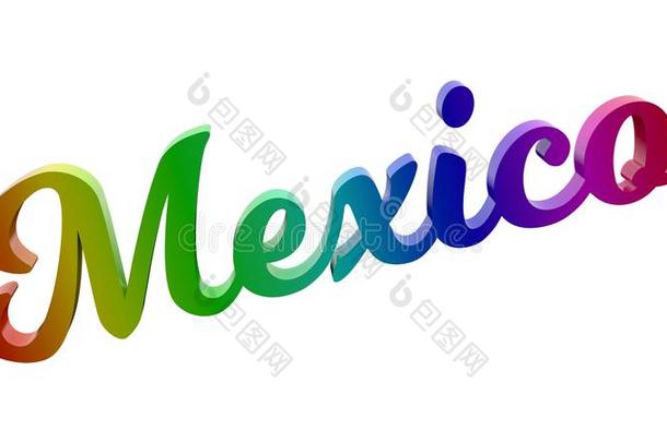 墨西哥城市名字书法的3英语字母表中的第四个字母使文本说明Coloran美国科罗拉多州