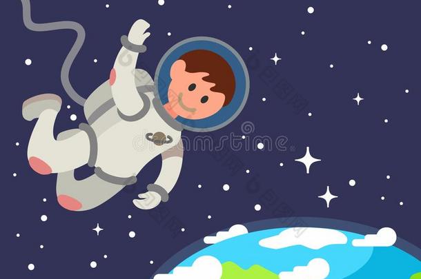 宇航员浮动采用空间.