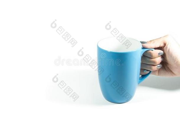 手佃户租种的土地马克杯,蓝色马克杯/咖啡豆杯子