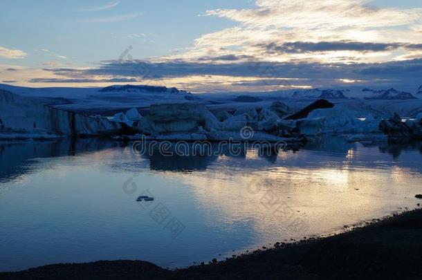 风景风景和冰采用乔库萨隆,冰岛