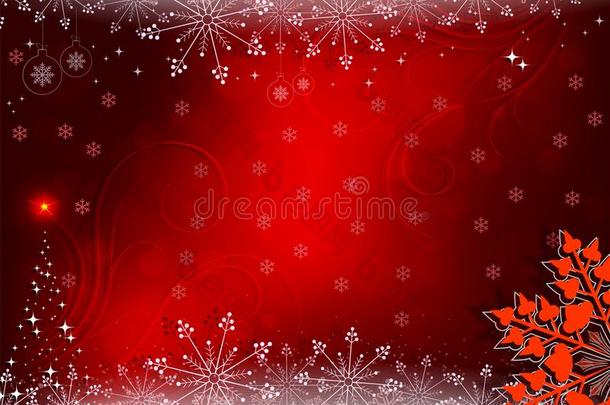 圣诞节<strong>红色</strong>的背景和<strong>红色</strong>的<strong>雪</strong>花