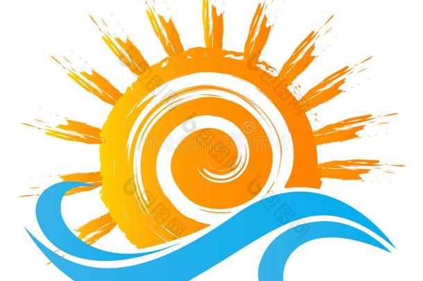 海和太阳季节影像标识