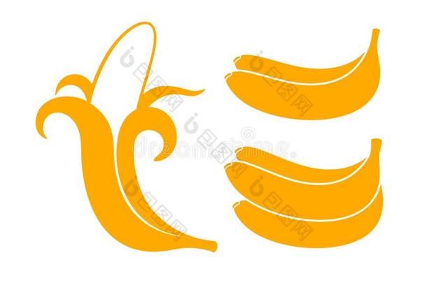 香蕉放置.香蕉向白色的背景
