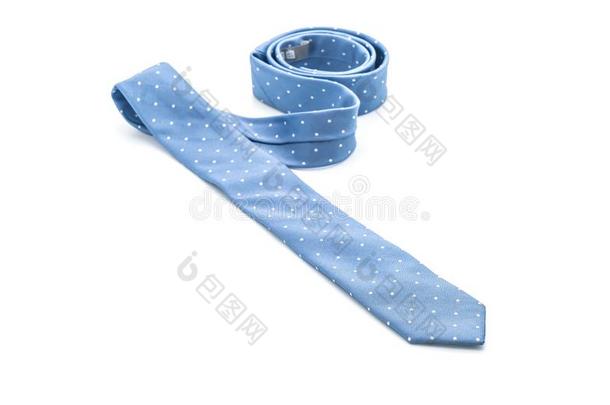 美丽的蓝色领带向白色的