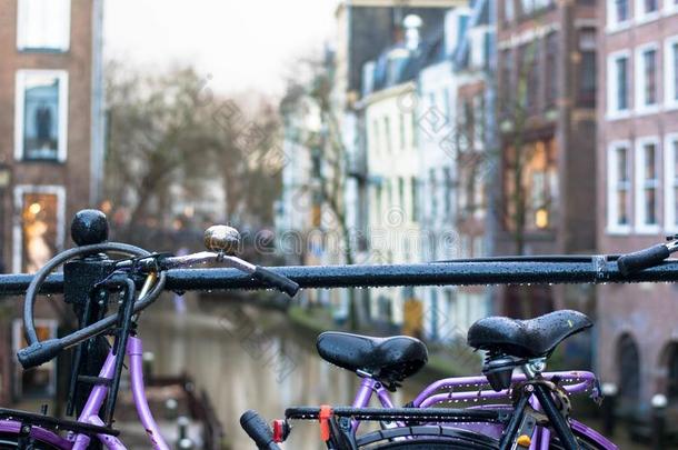 雨点向自行车采用乌得勒支,荷兰